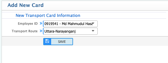 Add Transport Card